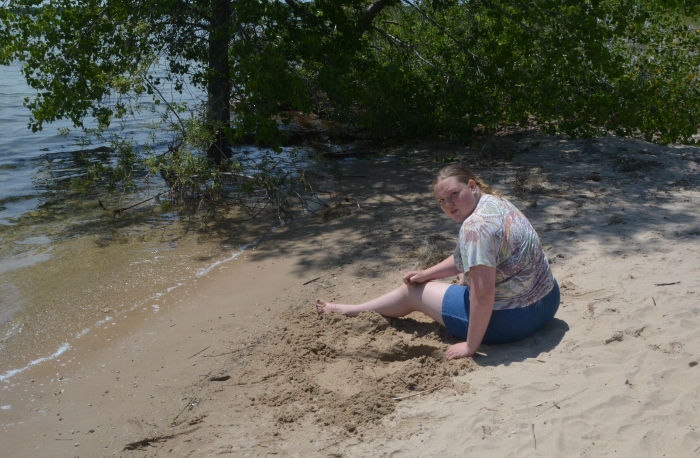 madi on beach